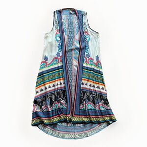 Flying Tomato Sleeveless Vest Duster Womens Size Medium Flowy Festival Boho